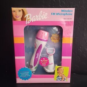 Vintage NOS Barbie Wireless FM Microphone w Stand Handheld Unopened Box 2003